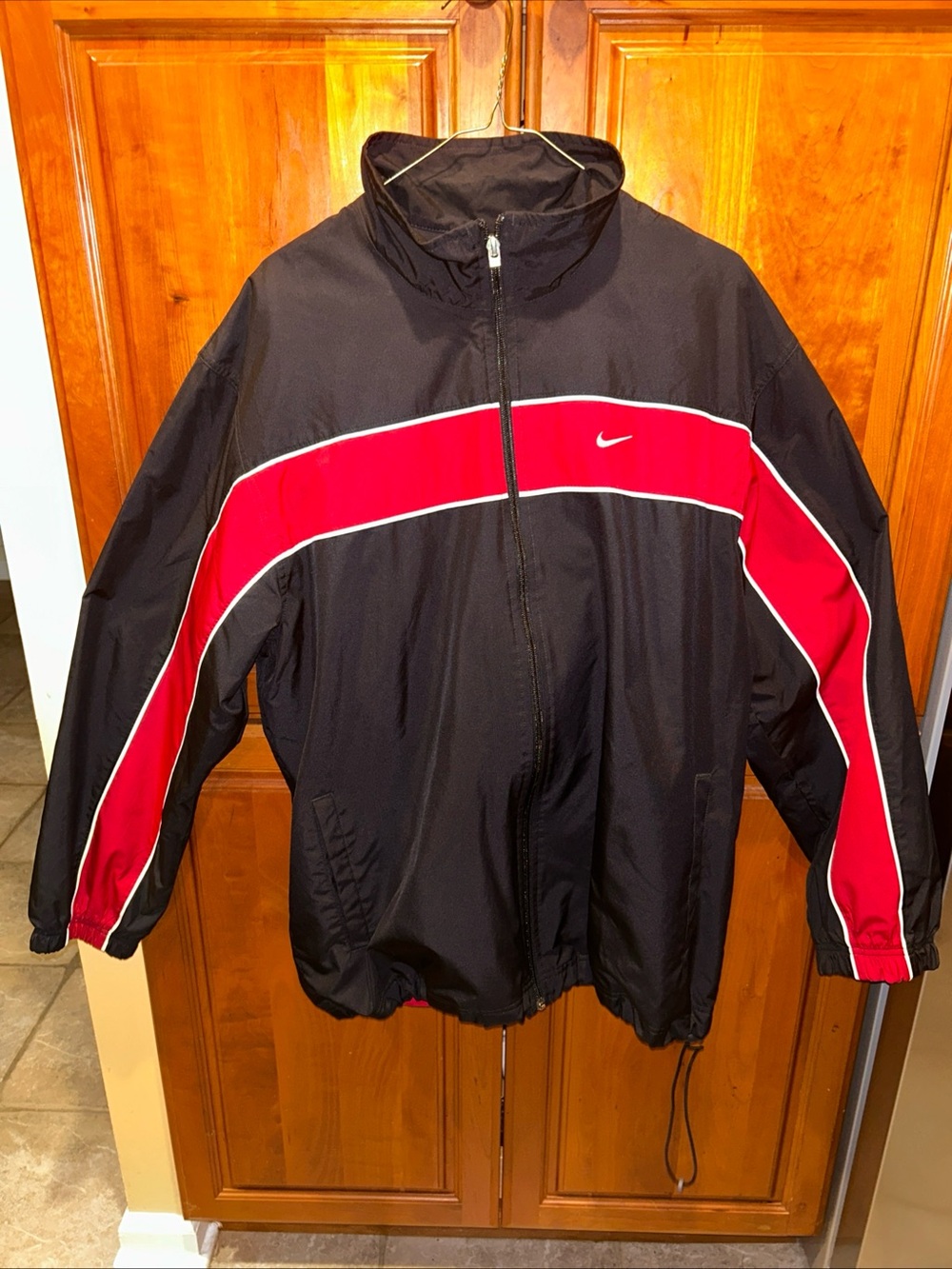 Vintage Y2K Nike Windbreaker Track Suit Jacket Pants Black Red White Size L